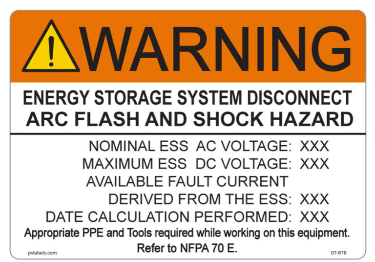 BESS Signage – Disconnect Label
