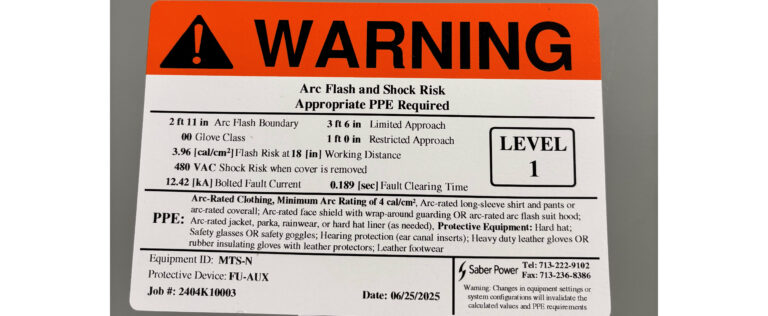 BESS Signage – Arc Flash Labeling